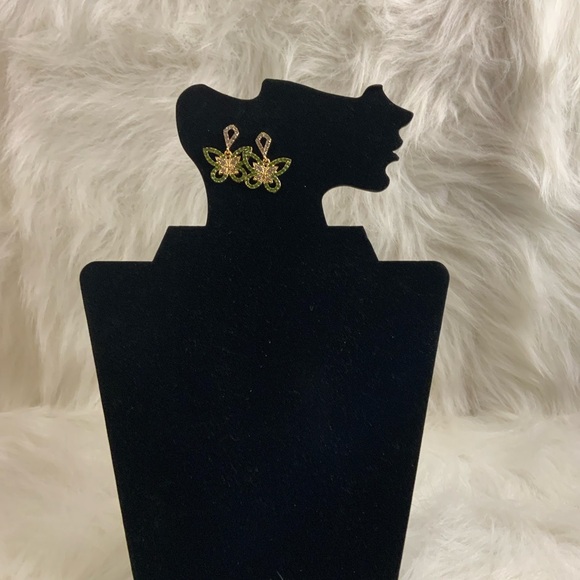 Butterfly Gold/Green  Earrings (NWOT) - Picture 3 of 3